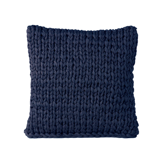 Almofada em tricô artesanal String Lisa Outdoor 45x45 Marinho Pronta Entrega
