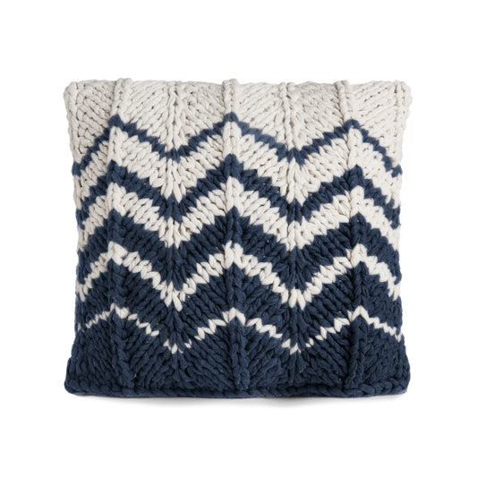 Almofada em tricô Artesanal Zig Zag Positivo 45x45 Marinho