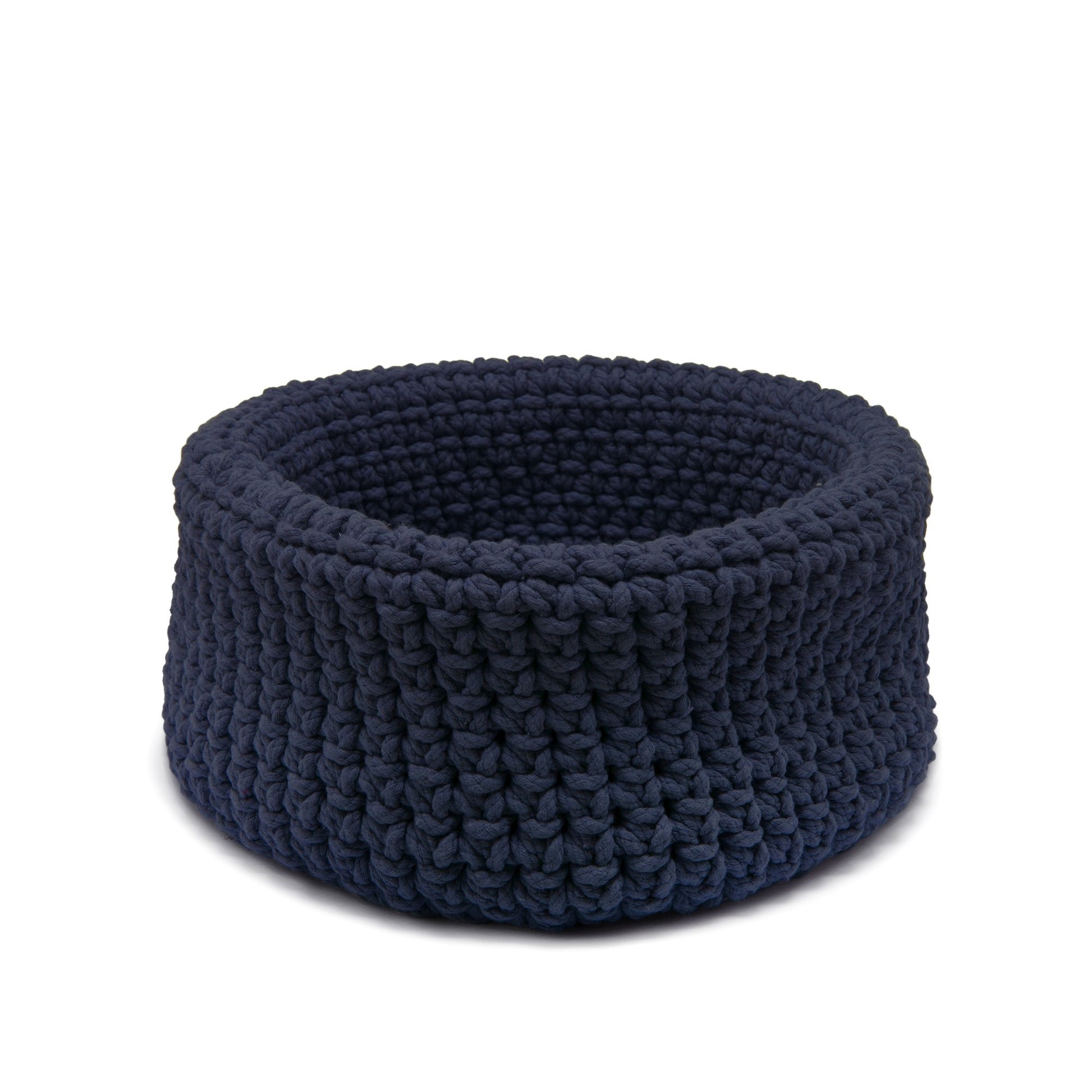 Cesta Sting em crochê artesanal 18x30 Marinho