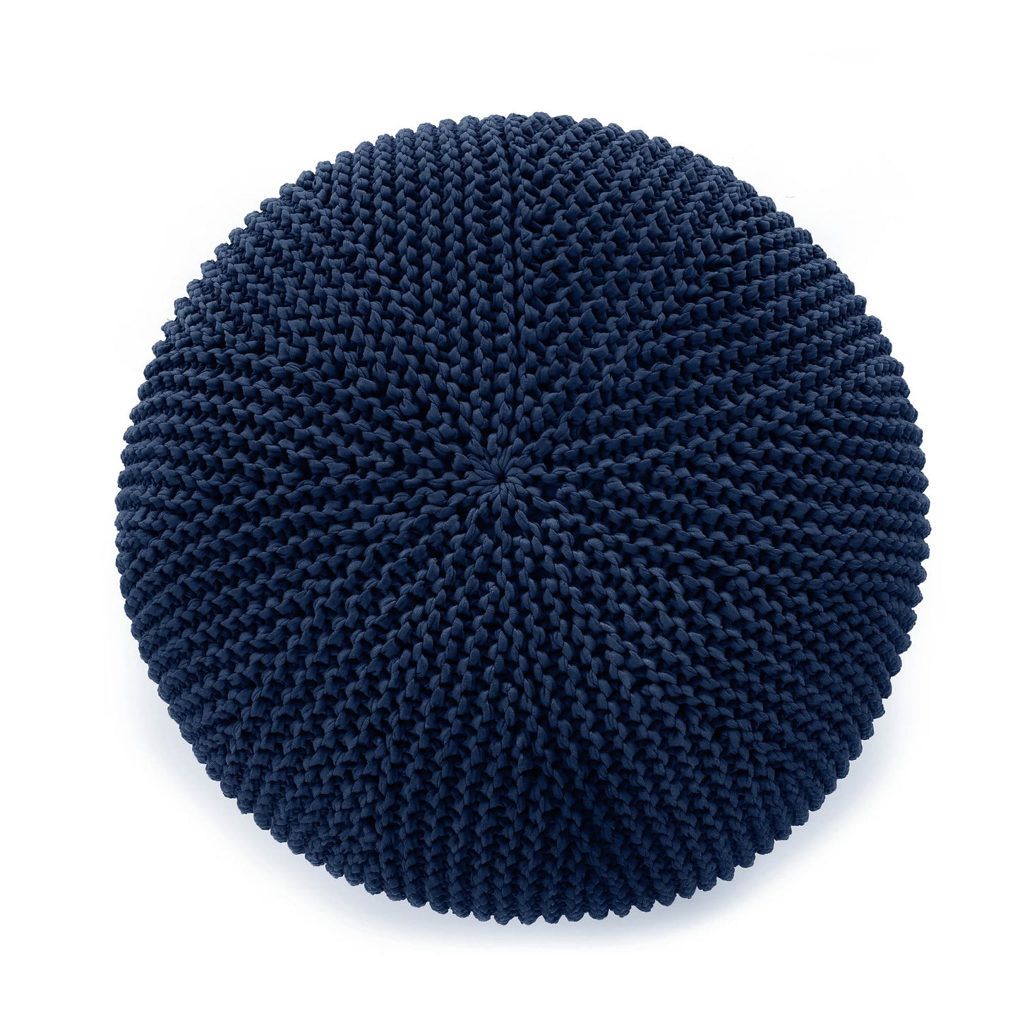 Puff em tricô artesanal para área externa, com fio 100% polipropileno. Enchimento em tecido aquablock e isopor. Fechamento com zíper, possibilitando a remoção da capa para lavagem. Dimensões: Altura - 35cm; Largura - 100cm; Comprimento - 100cm.