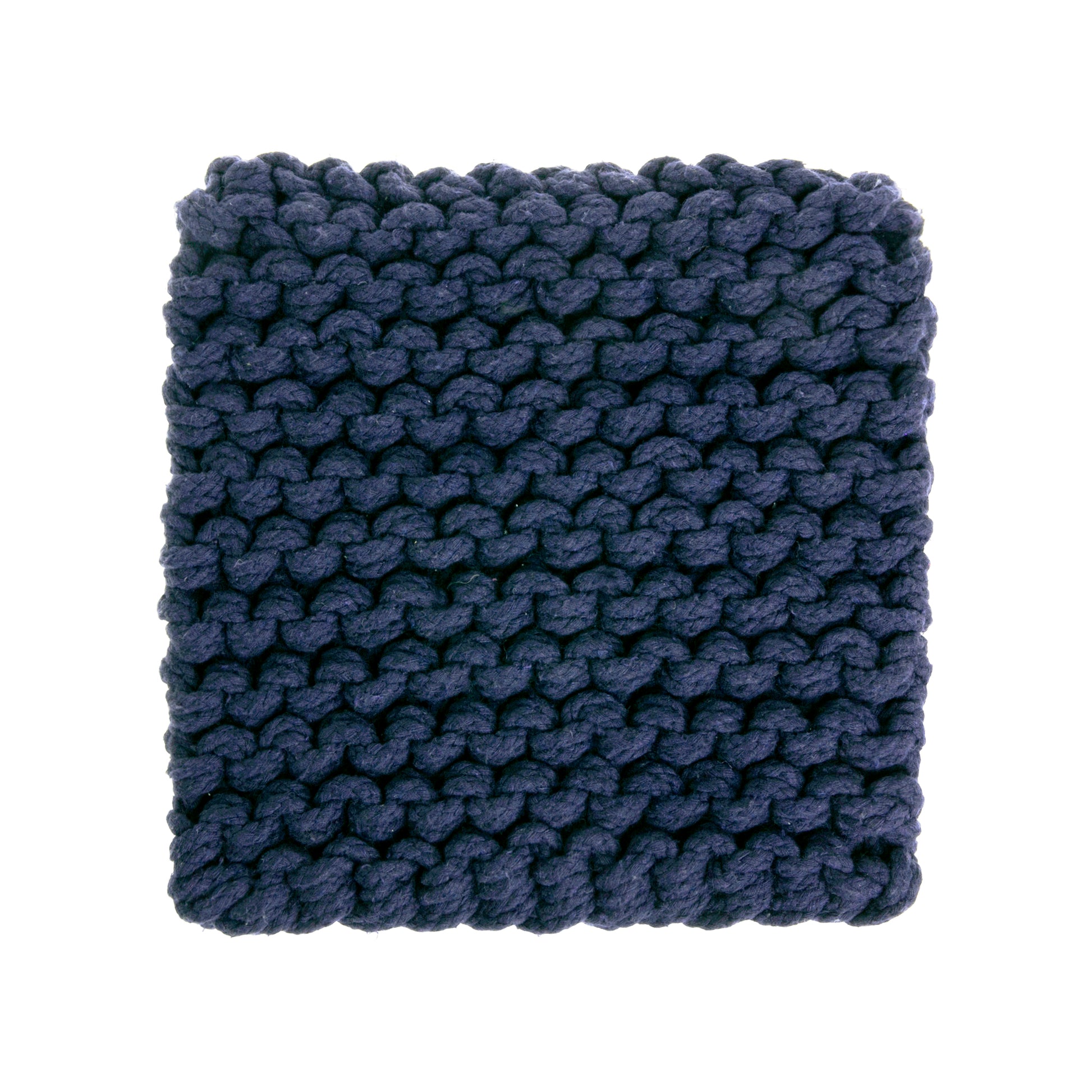 amostra de pontos / Tapete em tricô artesanal Marinho, com fio 100% algodão. Dimensões: Largura - 150cm; Comprimento - 200cm. 