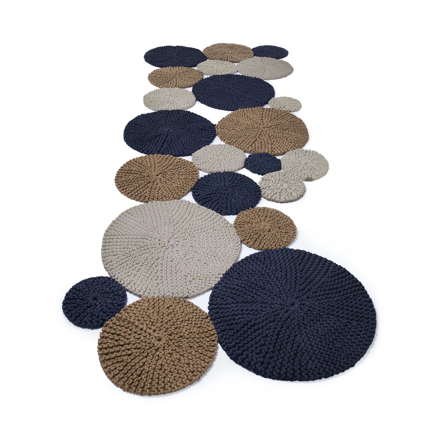 Tapete Bolas Colorido 120x250 (Fendi/Caramelo/Marinho) Pronta Entrega