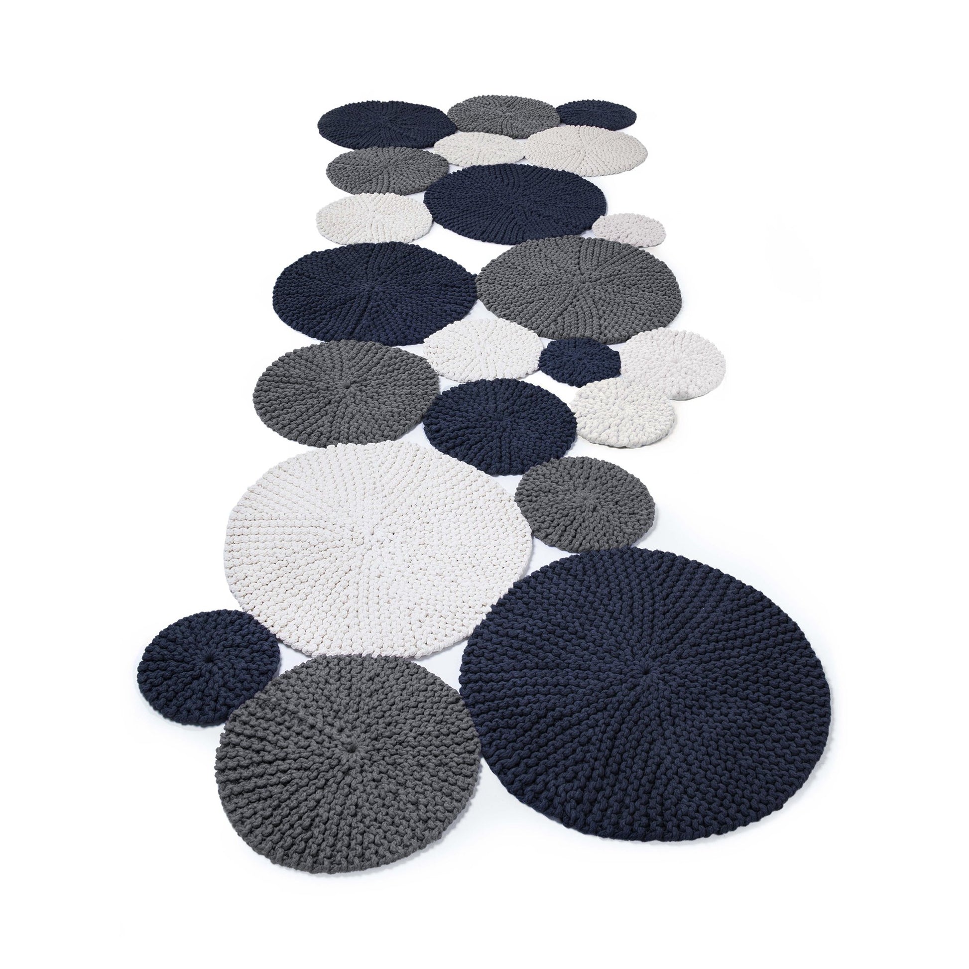 Tapete Bolas Colorido 120x250 (Cru/Cinza/Marinho) Pronta Entrega