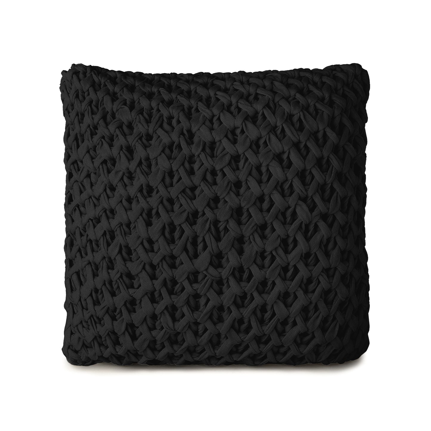 Almofada em Tricô Artesanal Colméia 45x45 Preto