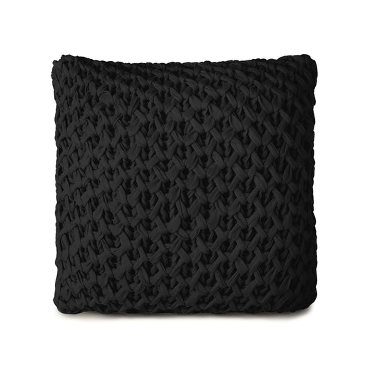 Almofada em Tricô Artesanal Colméia 45x45 Preto