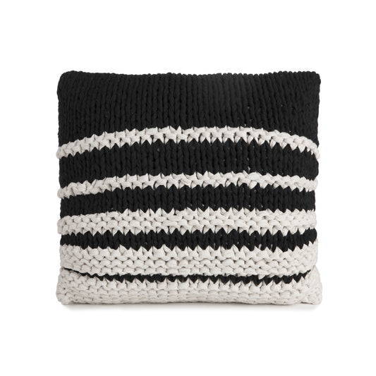Almofada em Tricô Artesanal Degradê Negativo 45x45 Preto