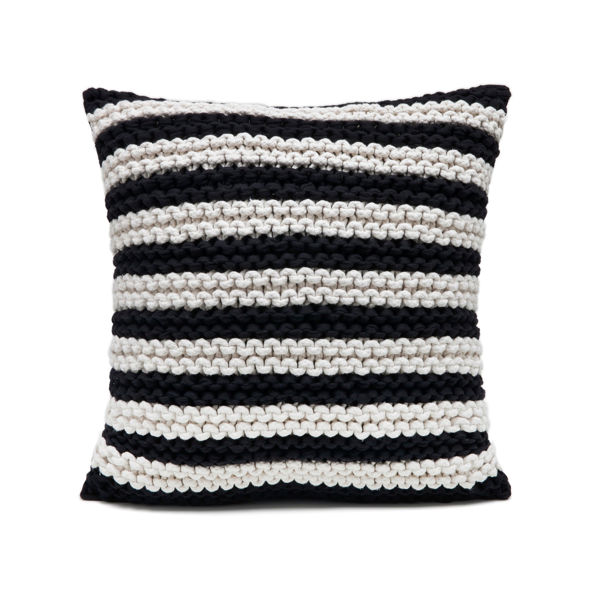 Almofada em tricô Artesanal Listra 45x45 Preto