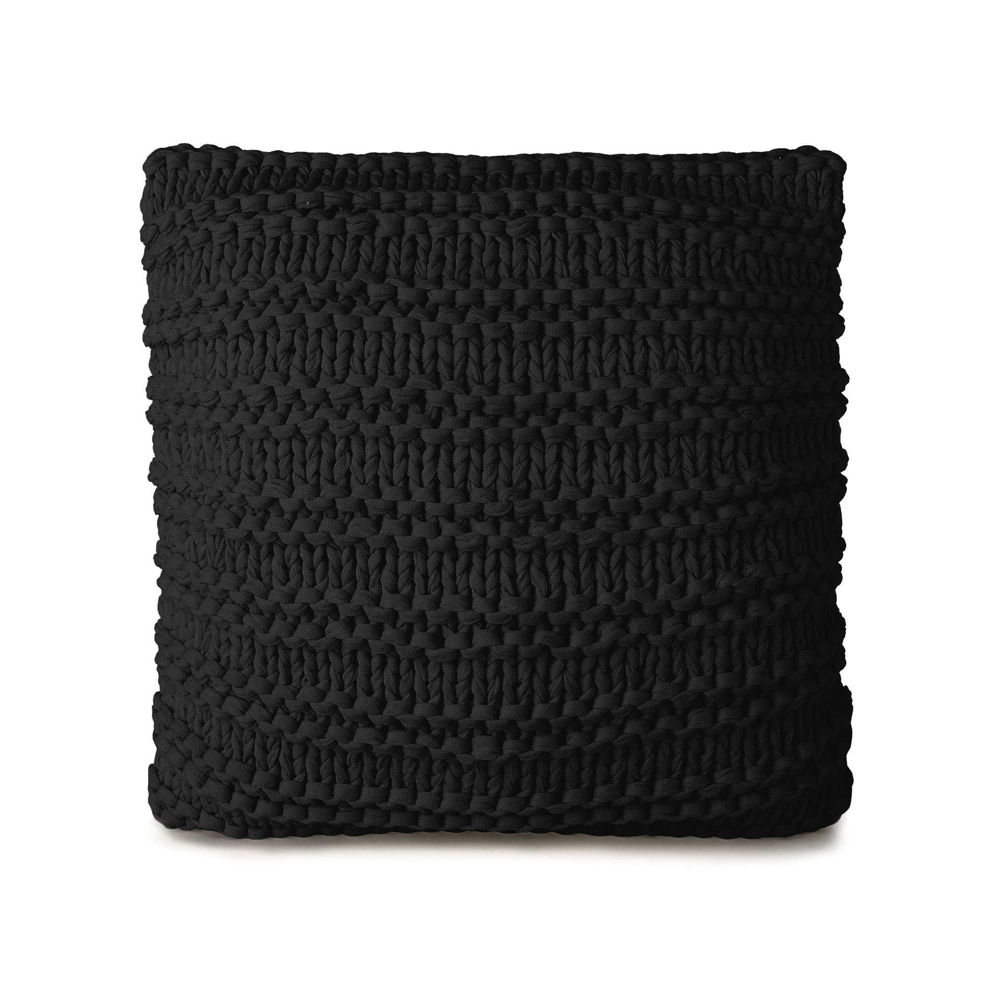 Almofada em Tricô artesanal Relevo 50x50  Preto