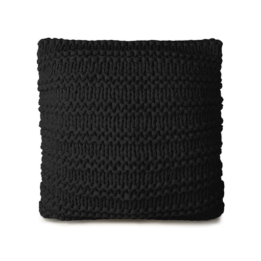 Almofada em Tricô artesanal Relevo 50x50  Preto