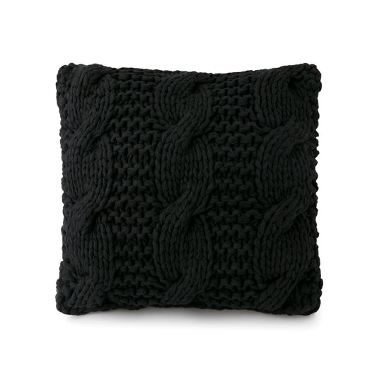Almofada em tricô artesanal Trança 50x50 Preto