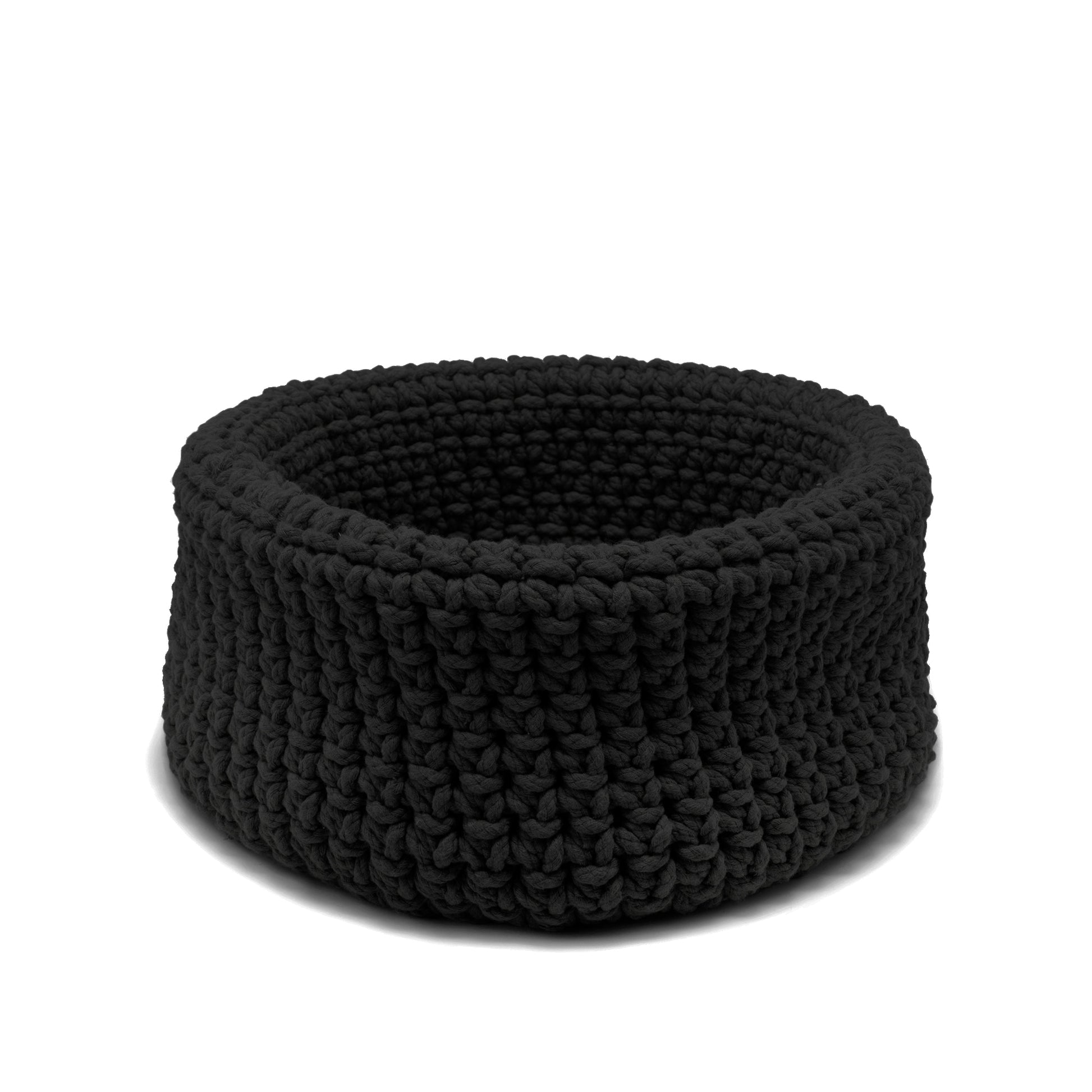 Cesta Sting em crochê artesanal 18x30 Preto