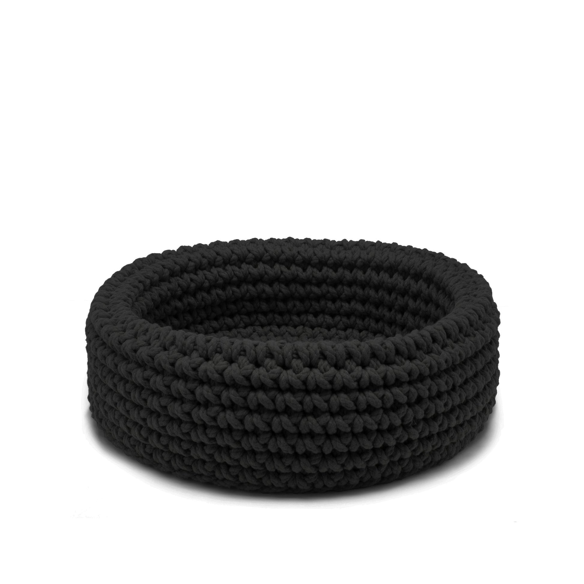 Cesta Sting em crochê artesanal 14x38 Preto Pronta Entrega