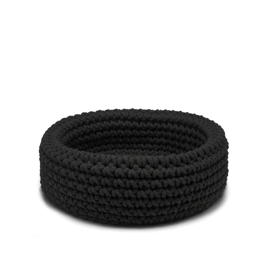 Cesta Sting em crochê artesanal 14x38 Preto Pronta Entrega