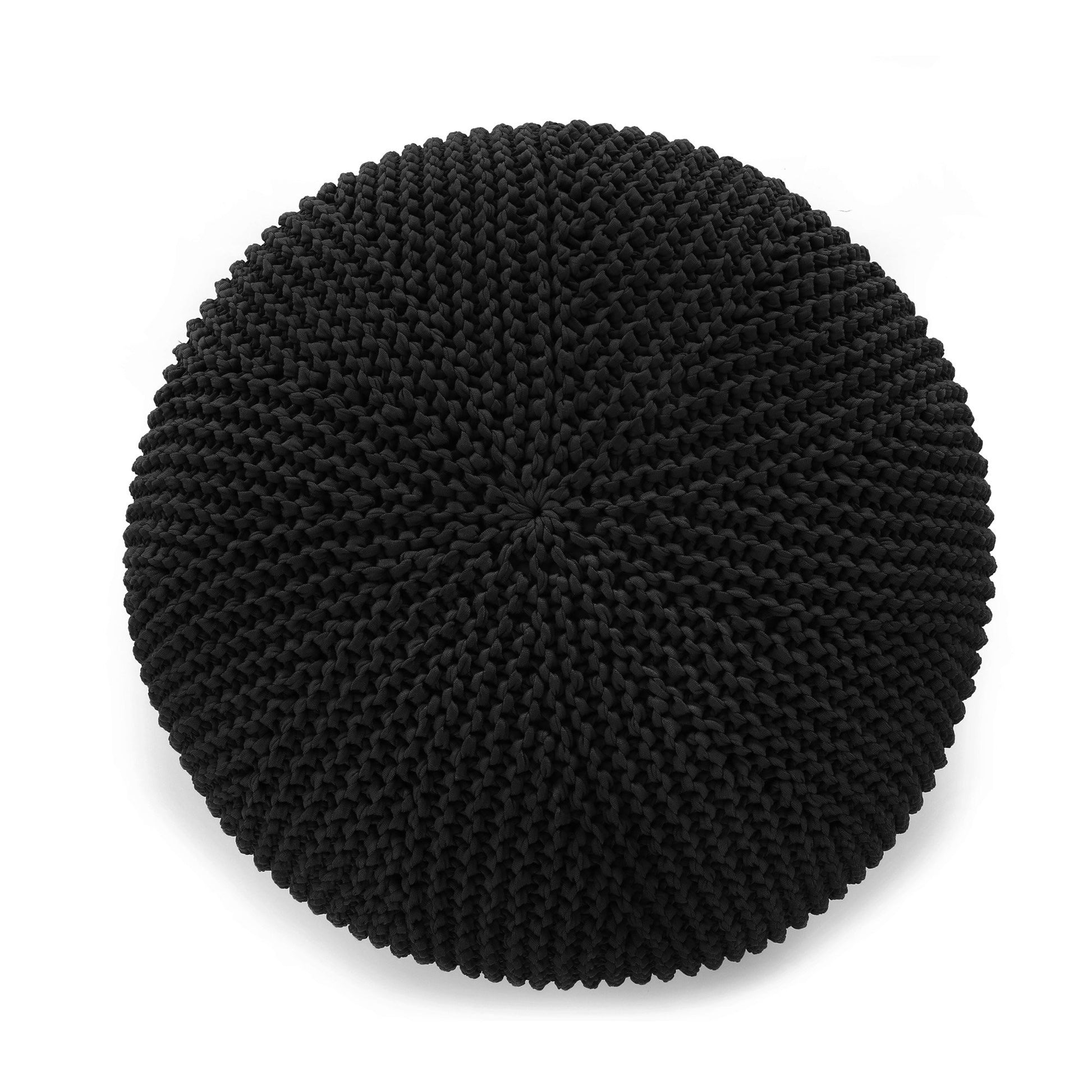 Puff em tricô artesanal para área externa, com fio 100% polipropileno. Enchimento em tecido aquablock e isopor. Fechamento com zíper, possibilitando a remoção da capa para lavagem. Dimensões: Altura - 35cm; Largura - 100cm; Comprimento - 100cm.