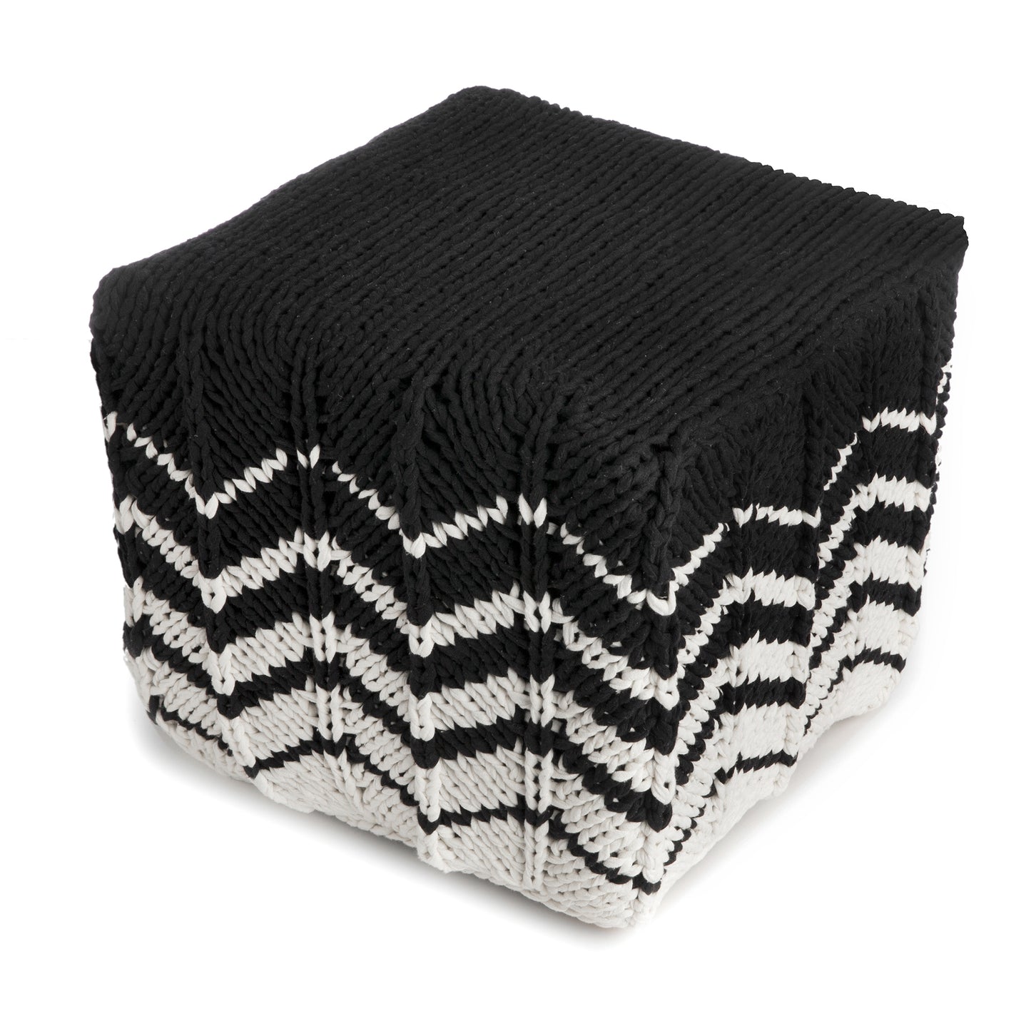 Puff Zig Zag 40x45 Preto
