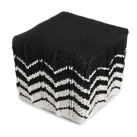 Puff Zig Zag 40x45 Preto Pronta Entrega