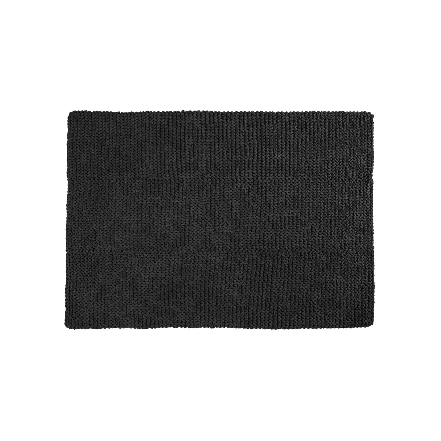 Tapete em tricô artesanal Preto, com fio 100% algodão. Dimensões: Largura - 150cm; Comprimento - 200cm.