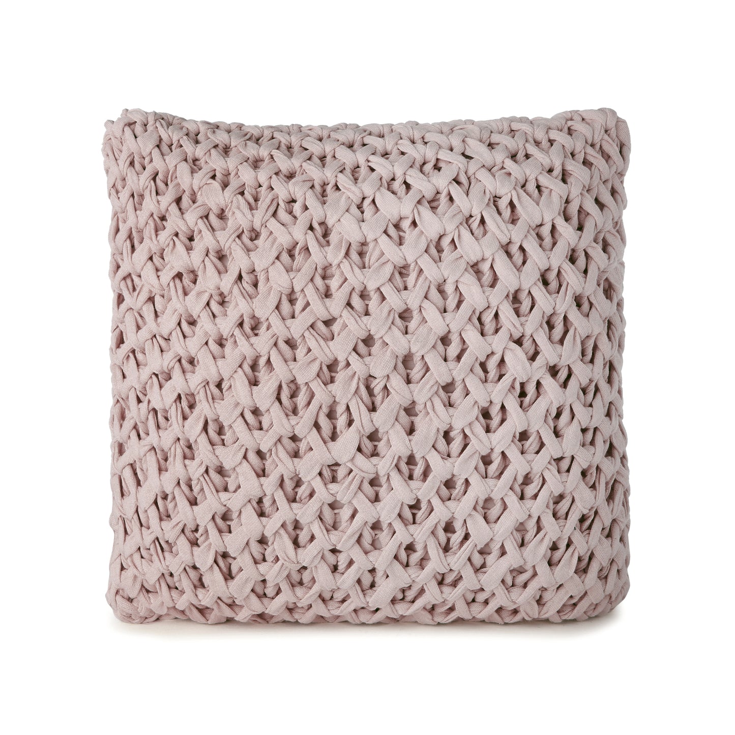 Almofada em Tricô Artesanal Colméia 45x45 Rose