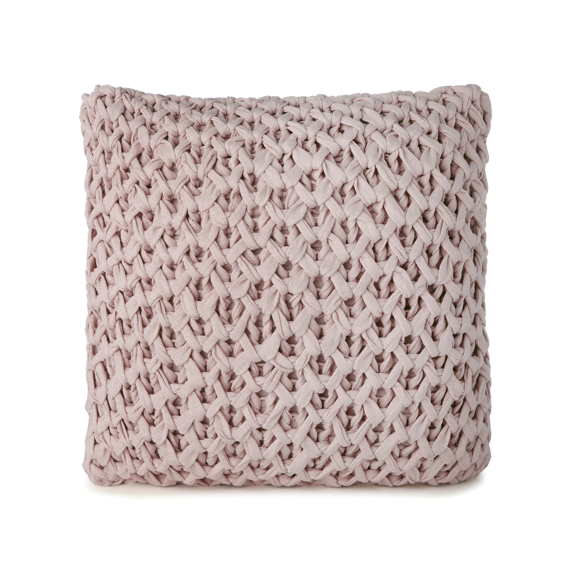 Almofada em Tricô Artesanal Colméia 45x45 Rose