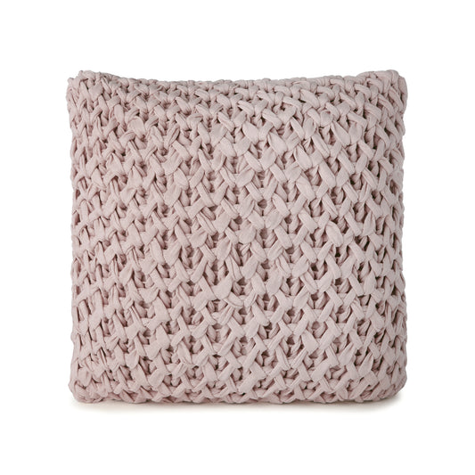 Almofada em Tricô Artesanal Colméia 45x45 Rose