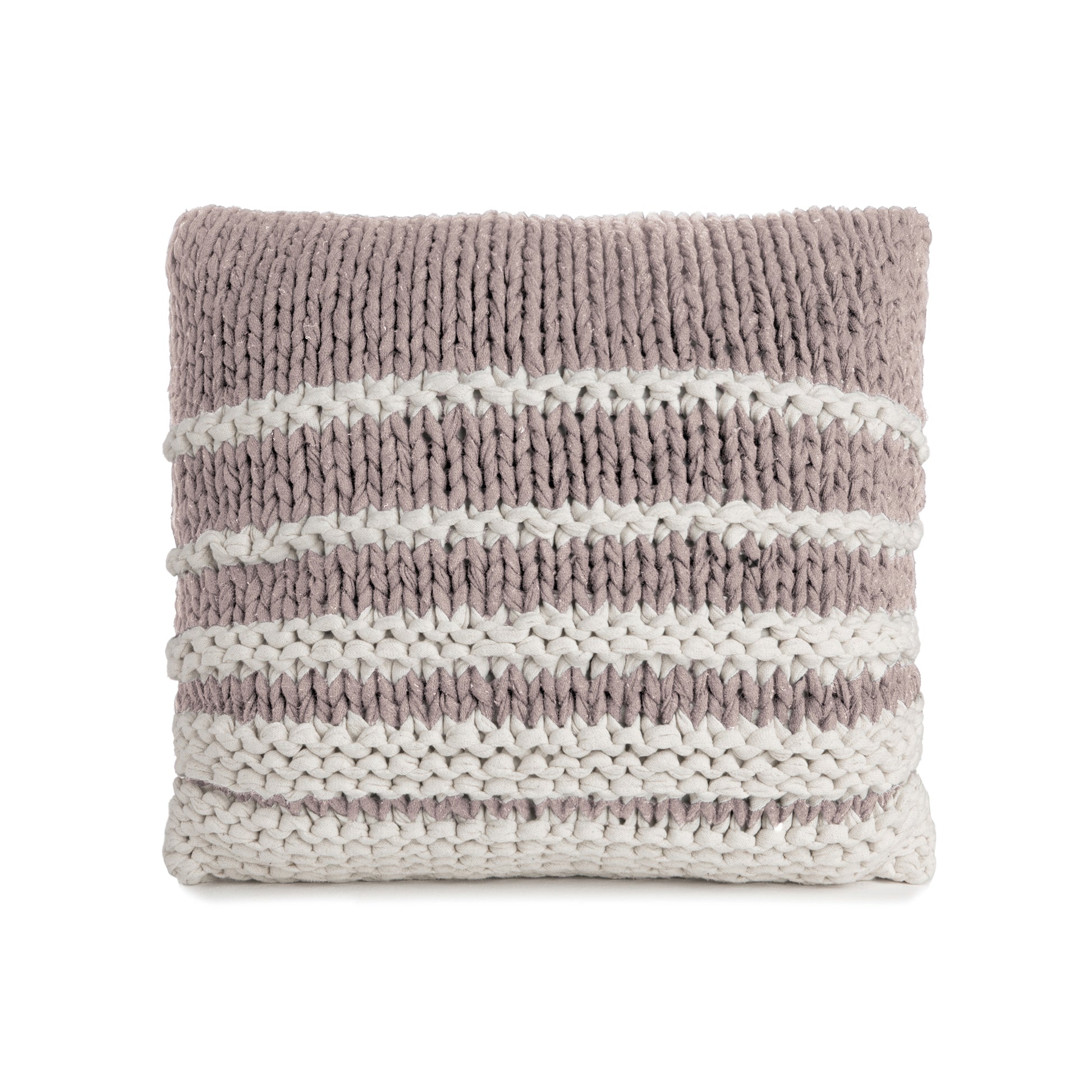 Almofada em Tricô Artesanal Degradê Negativo 45x45 Rose