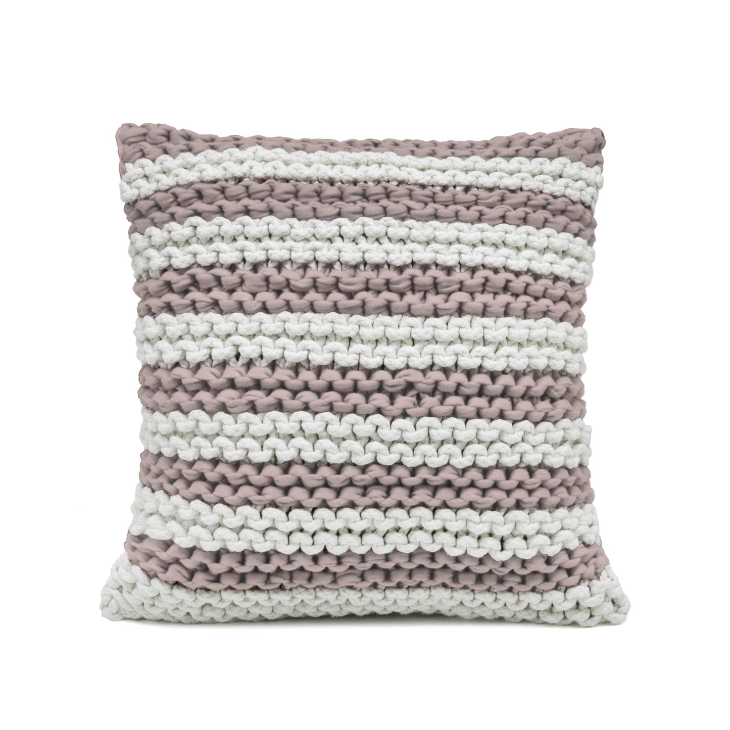 Almofada em tricô Artesanal Listra 45x45 Rose pronta Entrega