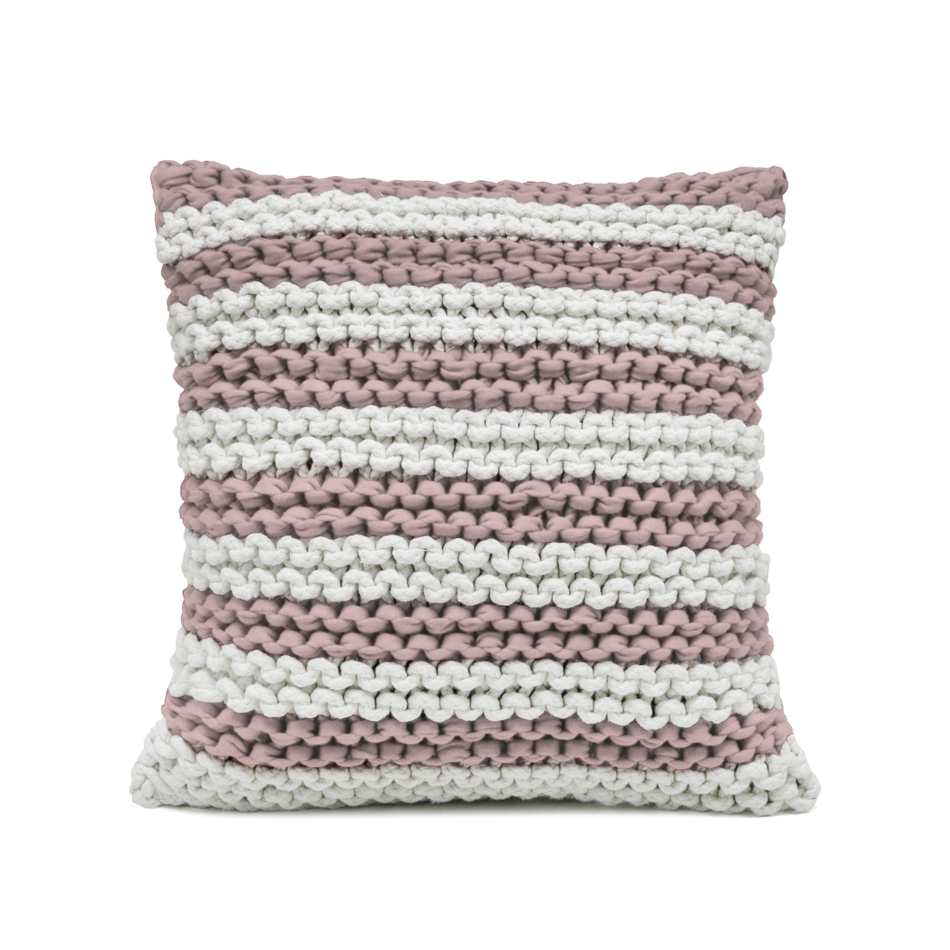 Almofada em tricô Artesanal Listra 45x45 Rose