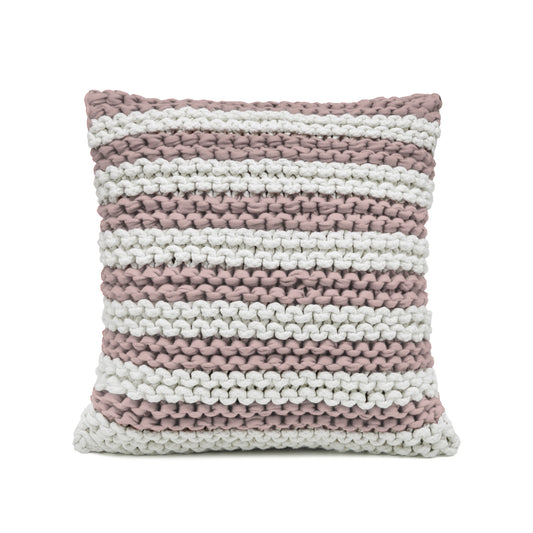 Almofada em tricô Artesanal Listra 45x45 Rose