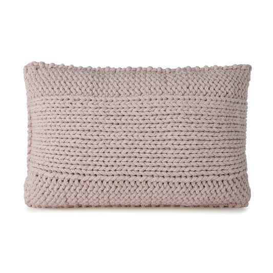 Almofada em tricô artesanal Rose, frente e verso, com fio 100% algodão. Fechamento com zíper, possibilitando a remoção da capa para lavagem. Dimensões: Altura - 40cm; Largura - 60cm.