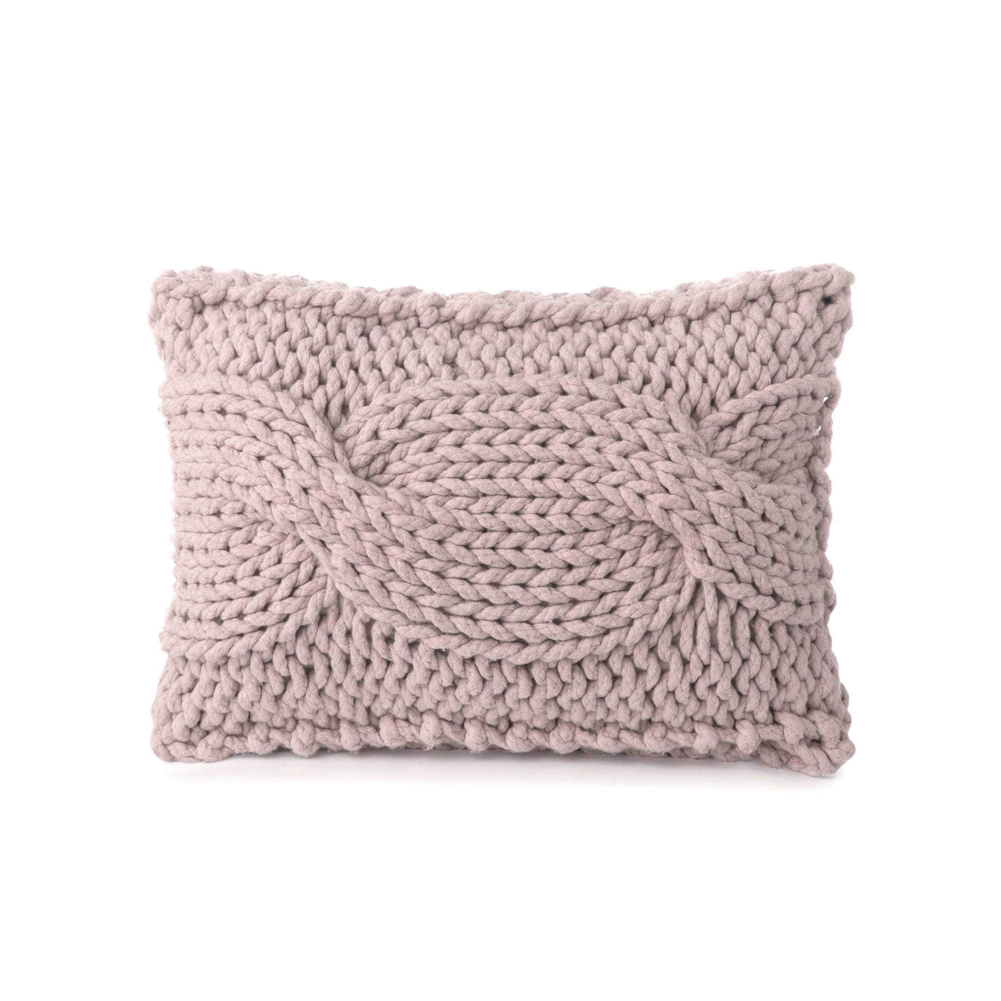 Almofada em tricô artesanal String Trança Retangular 30x45 Rose