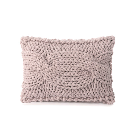 Almofada em tricô artesanal String Trança Retangular 30x45 Rose