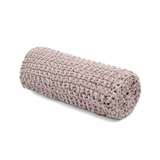 Almofada em tricô artesanal String Rolo 18x60 Rose