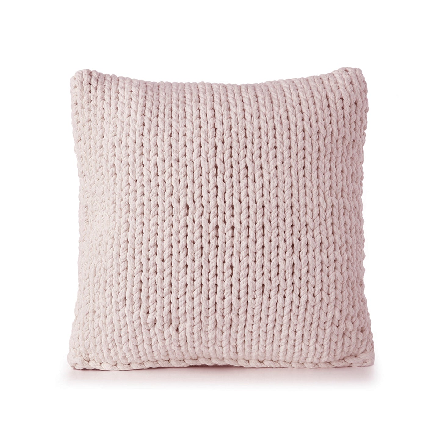Almofada em tricô artesanal String Lisa 45x45 Rose Pronta Entrega