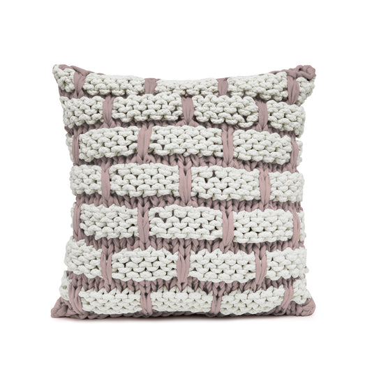 Almofada em tricô artesanal Tijolo 45x45 Rose