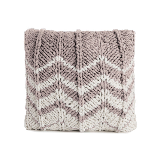 Almofada em tricô artesanal Zig Zag Negativo 45x45 Rose Pronta Entrega