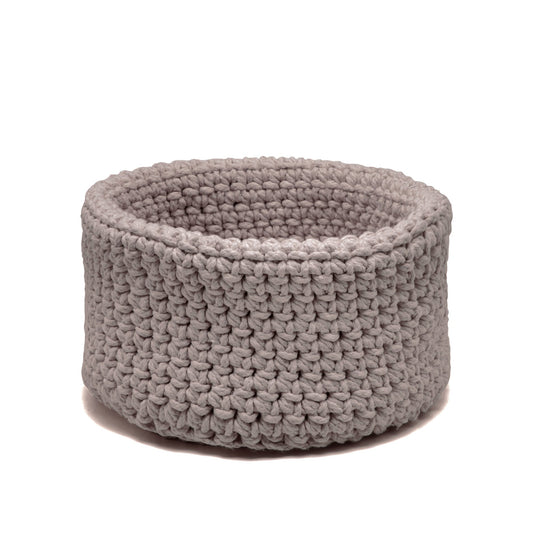 Cesta Sting em crochê artesanal 18x30 Rose Pronta Entrega