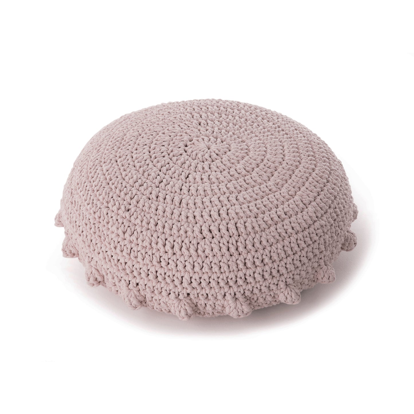 Puff Disco em crochê Rose, com fio 100% algodão. Fechamento com zíper, possibilitando a remoção da capa para lavagem. Dimensões: Altura - 20cm; Diâmetro - 85cm.