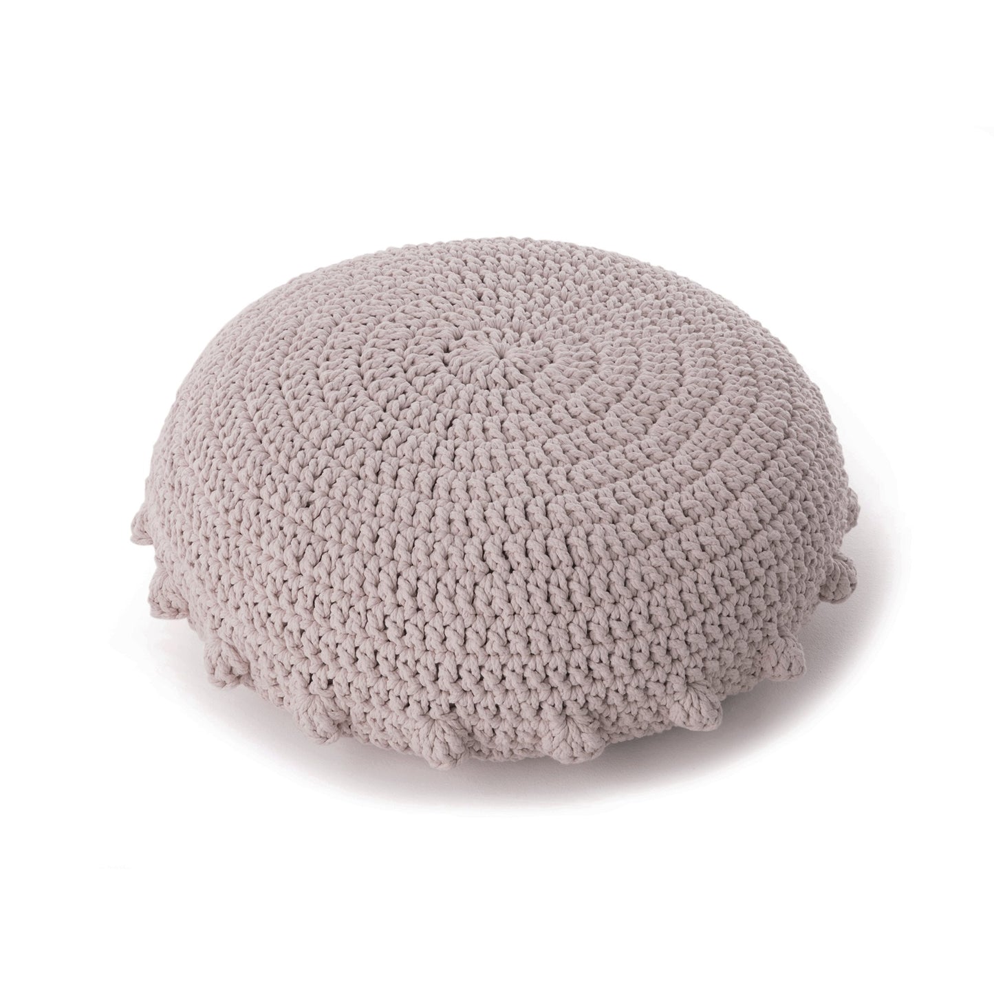 Puff Disco em crochê Rose, com fio 100% algodão.  Fechamento com zíper, possibilitando a remoção da capa para lavagem.  Dimensões: Altura - 20cm; Diâmetro - 85cm.