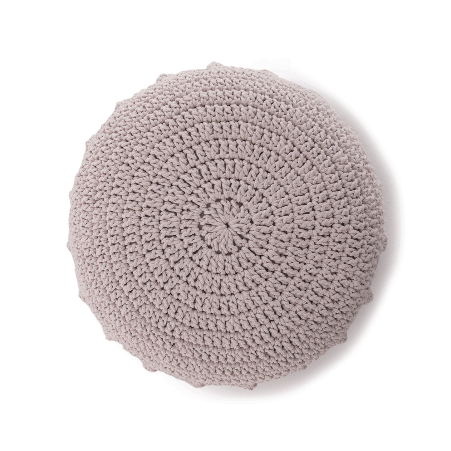 Puff Disco em crochê Rose, com fio 100% algodão.  Fechamento com zíper, possibilitando a remoção da capa para lavagem.  Dimensões: Altura - 20cm; Diâmetro - 85cm.