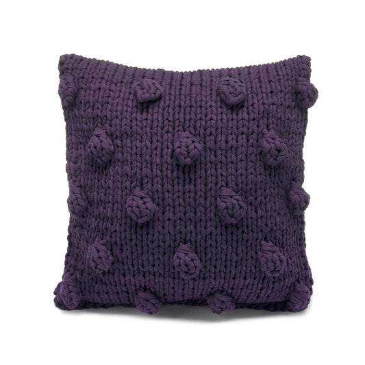 Almofada em Tricô Artesanal Bolas 50x50 Roxo