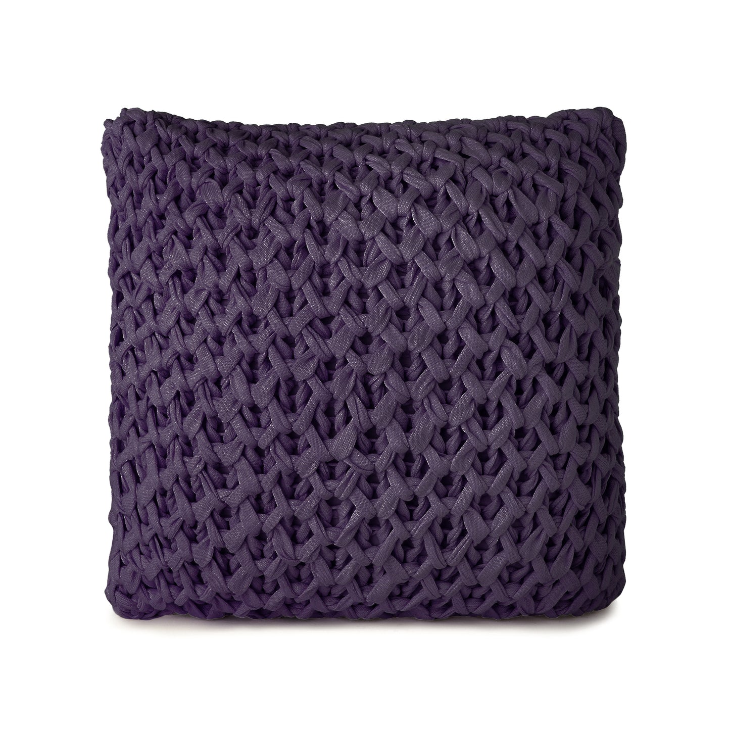 Almofada em tricô Artesanal Colmeia 45x45 Roxo Pronta Entrega