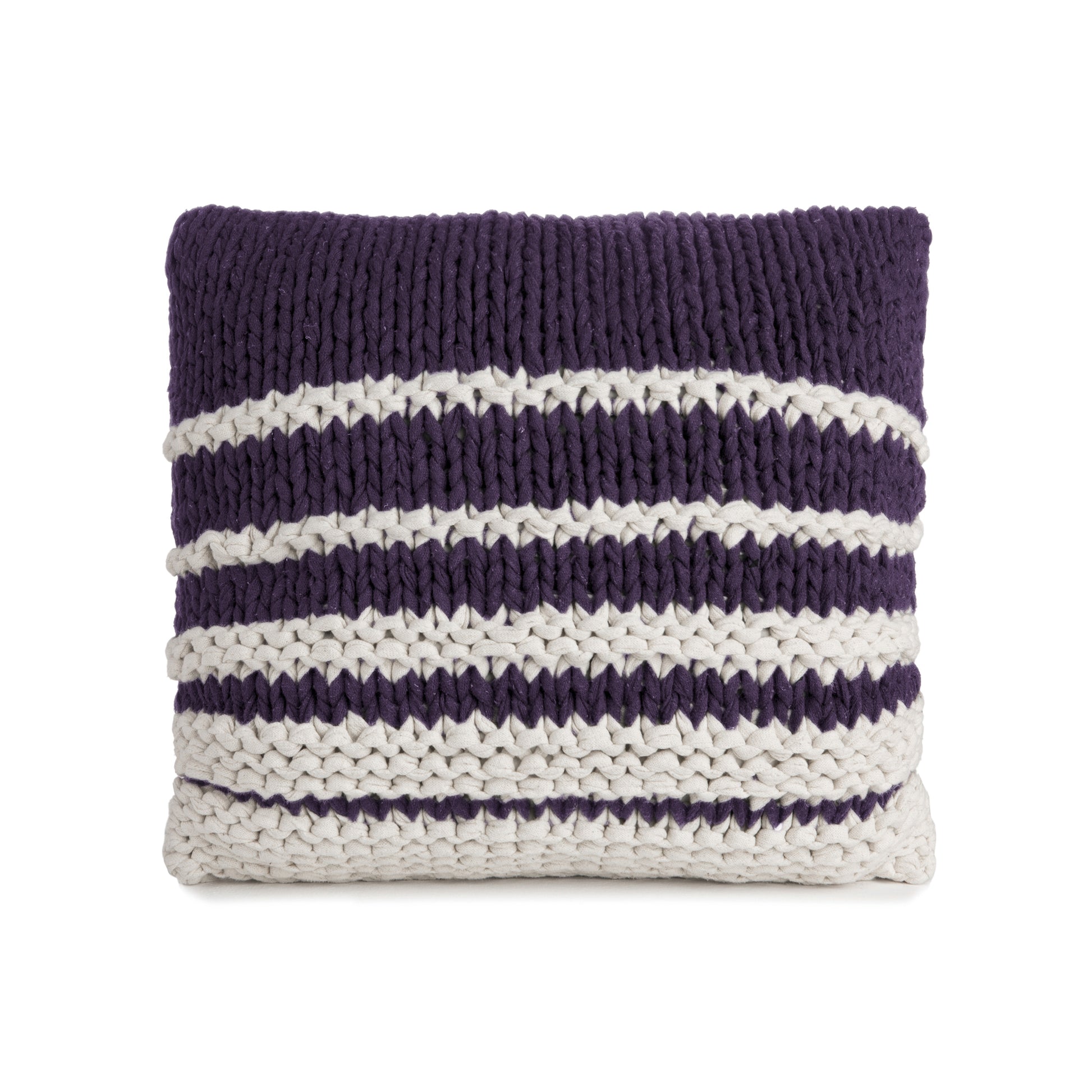 Almofada em Tricô Artesanal Degradê Negativo  45x45 Roxo