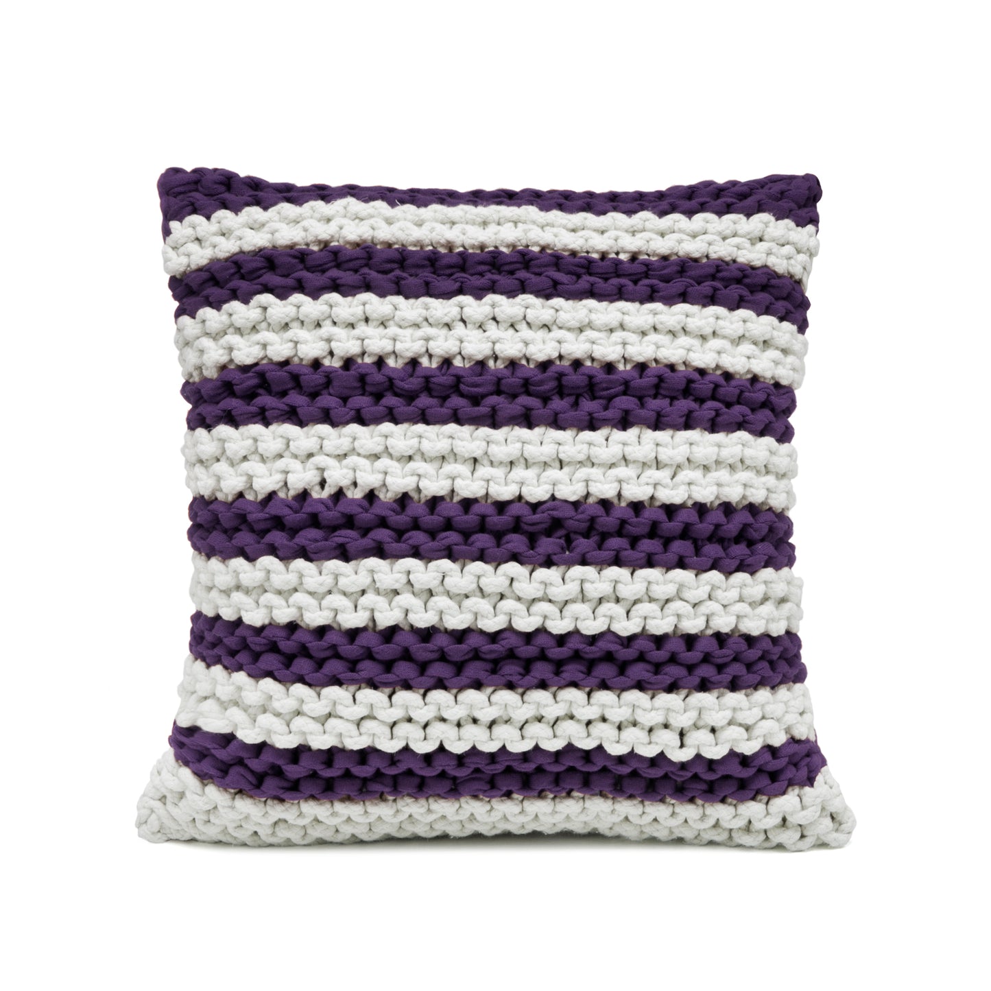 Almofada em tricô Artesanal Listra 45x45 Roxo