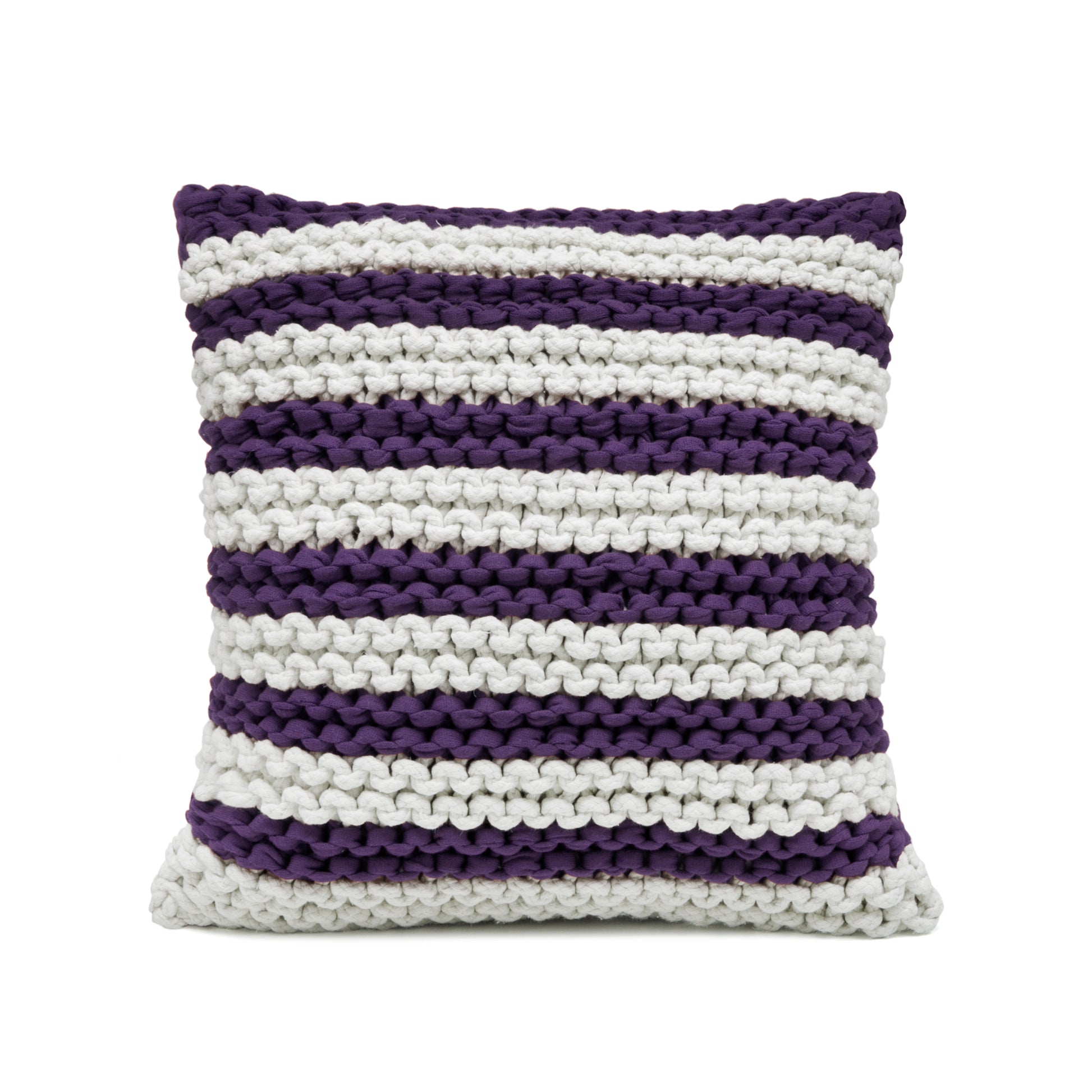 Almofada em tricô Artesanal Listra 45x45 Roxo