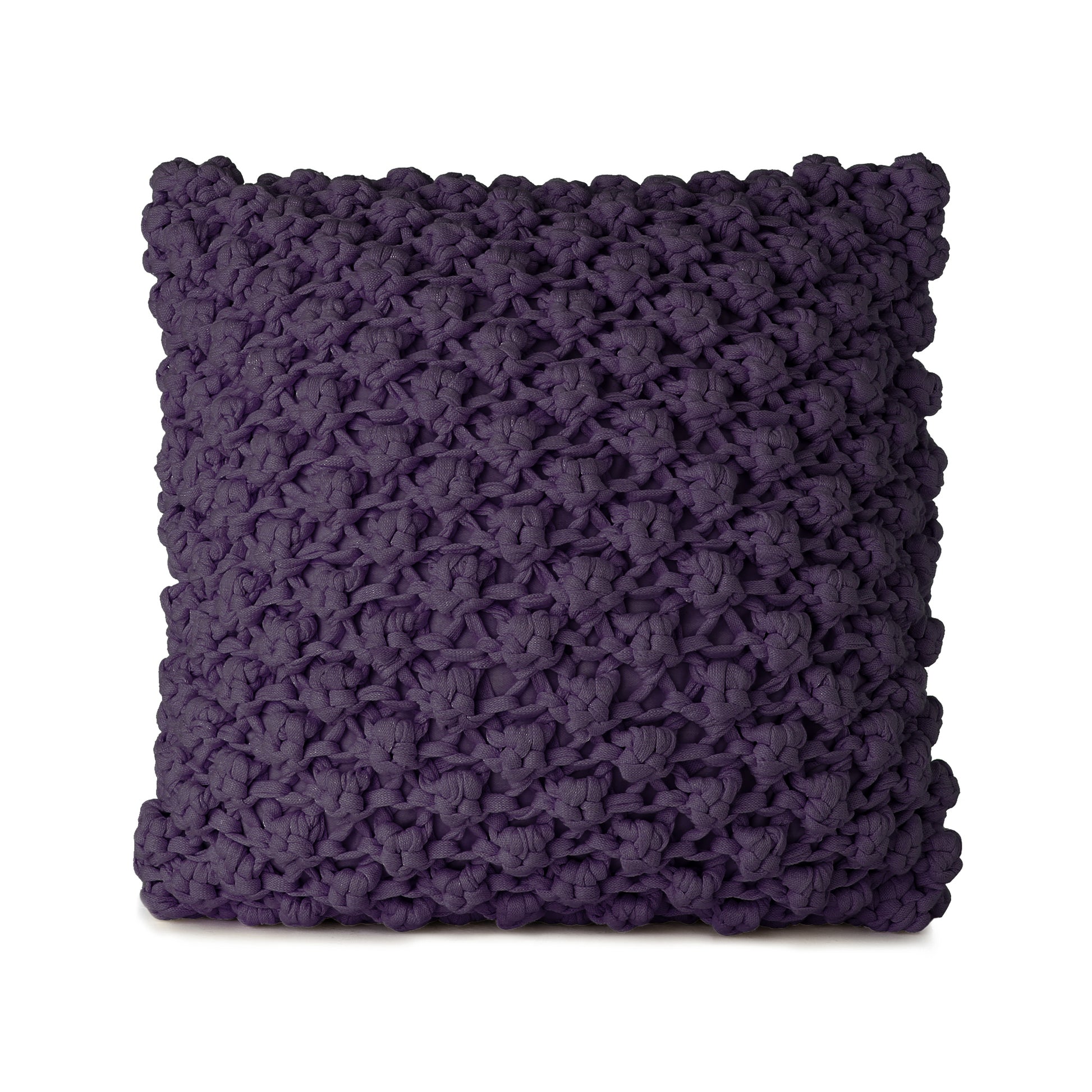 Almofada em Tricô Artesanal Pipoca 45x45 Roxo