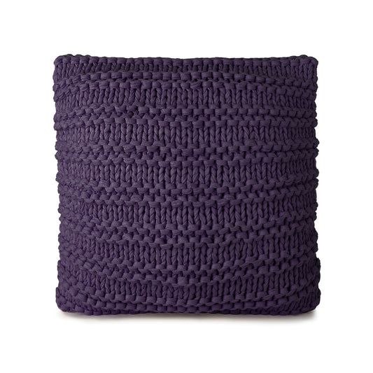 Almofada em Tricô artesanal Relevo 50x50 Roxo