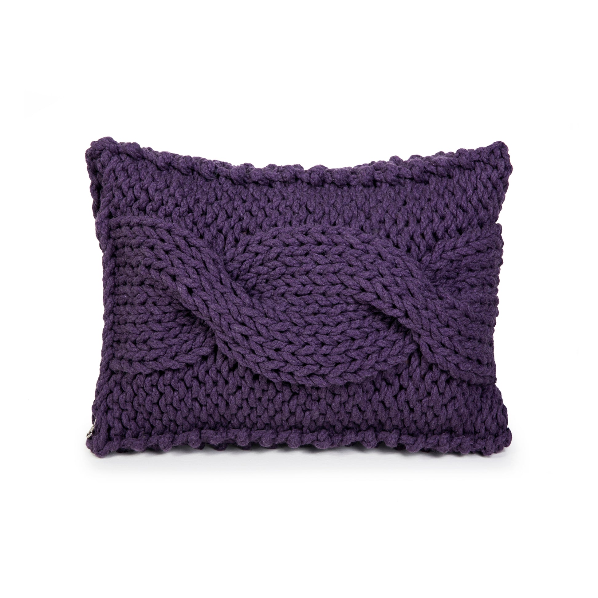 Almofada em tricô artesanal String Trança Retangular 30x45 Roxo