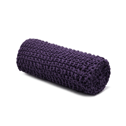 Almofada em tricô artesanal String Rolo 18x60 Roxo
