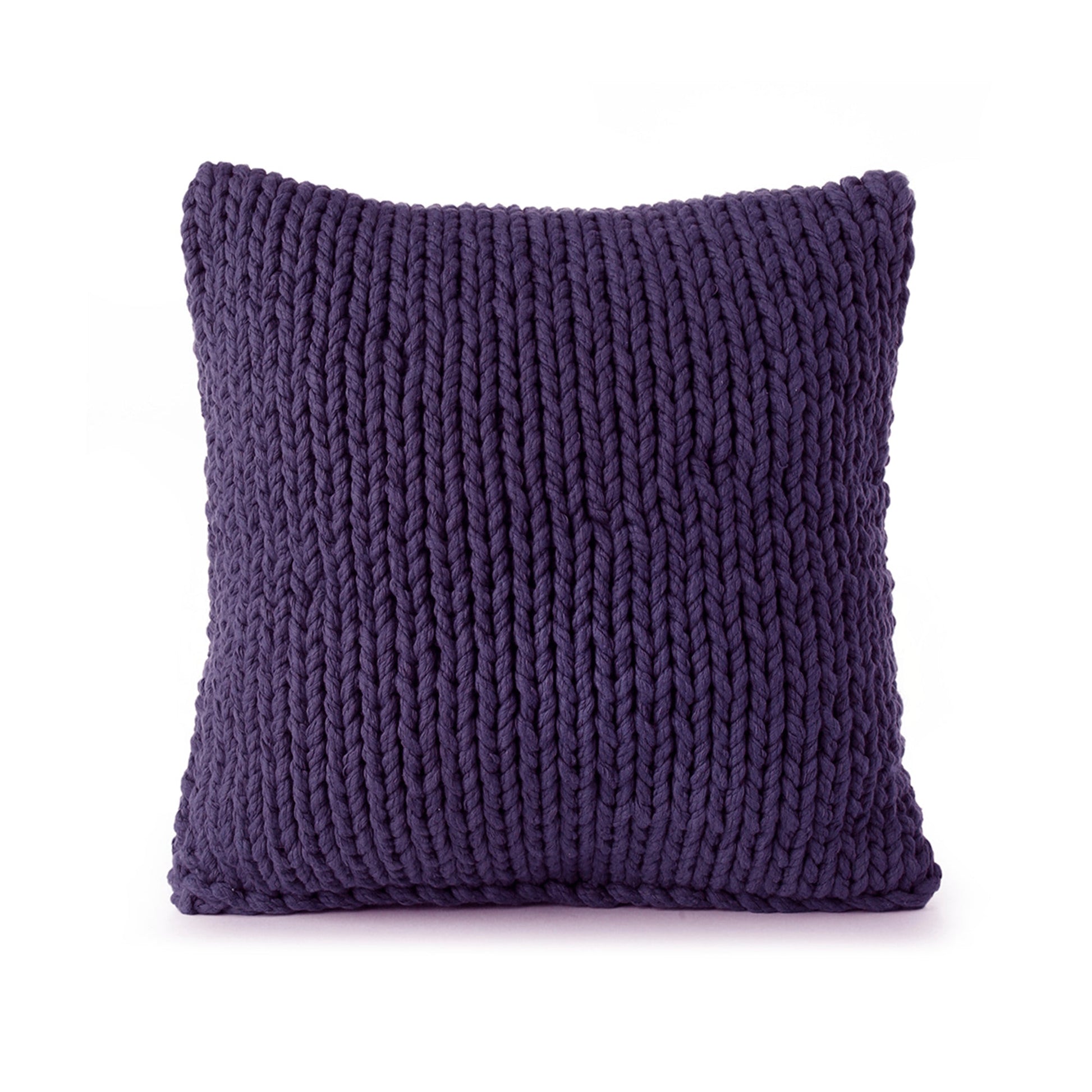 Almofada em tricô artesanal String Lisa 45x45 Roxo Pronta Entrega