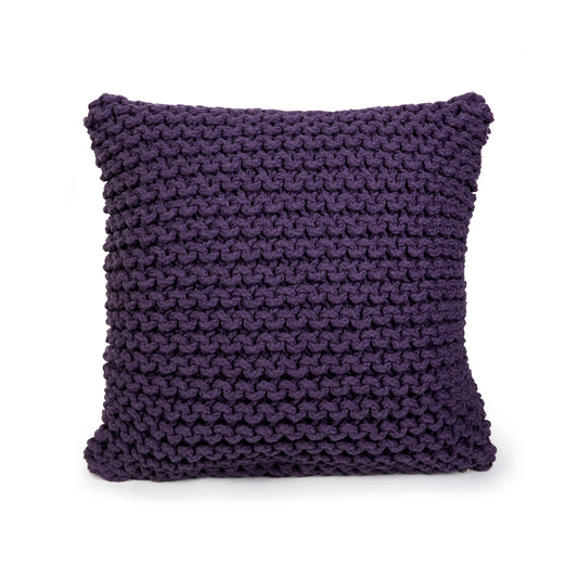 Almofada em tricô artesanal String 45x45 Roxo Pronta Entrega